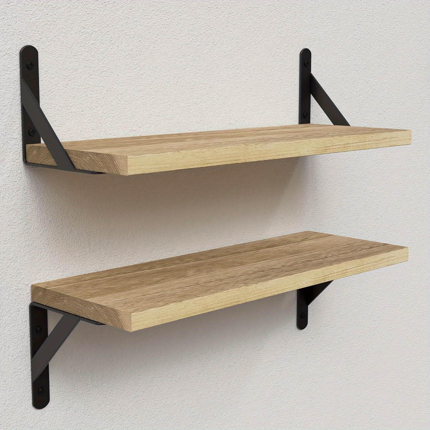 2pcs, Rustic Floating Shelves For Wall, Farmhouse Wood Shelf For Wall Decor, 2 Sets Of Wall Mounted Room Shelves, Hanging Wall Storage For Bathroom, Bedroom, Living Room - White