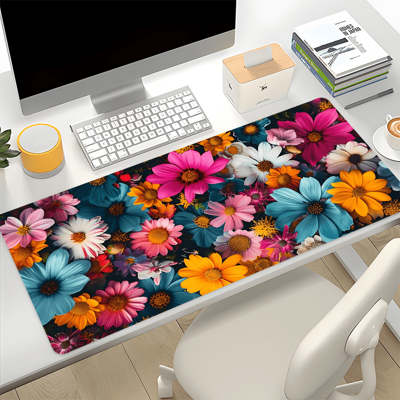 

Extra-large Daisy Floral Gaming Mouse Pad - Hd Desk Mat With Non-slip Rubber Base, Perfect For Keyboard And Office Use, Romantic Gift Idea, 35.4x15.7 Inches Large Mouse Pad Desk Mat And Mouse Pad Set