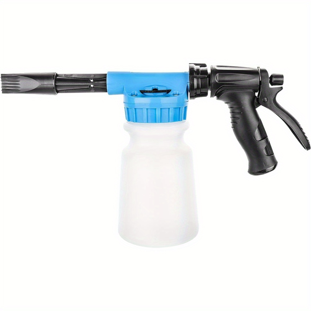 TEMU 1000ml Snow Foam Snow Foam Car Wash Car High Pressure Nozzle Snow Foam Cannon Kit 2in 1 Snow Foam Car Washing Cannon Water Soap Sprayer (blue)