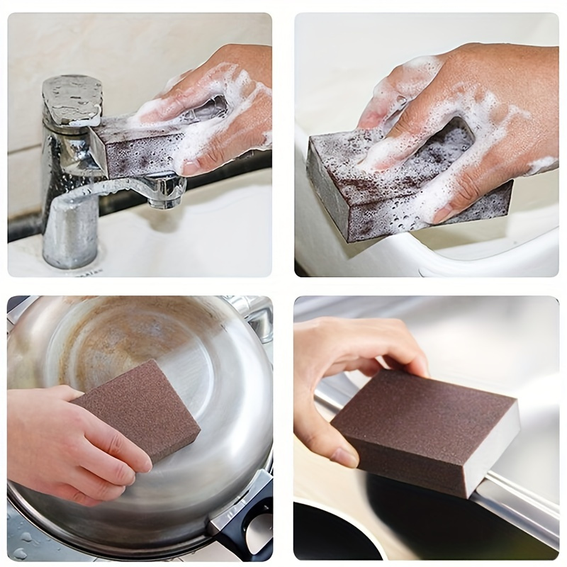 5-Pack Emery Magic Sponge Eraser Set - Heavy-Duty Non-Electric Descaling & Rust Removal Scrubbers for Kitchen, Bathroom, Toilet, Floor, and Outdoor Cleaning