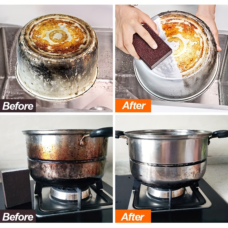 5-Pack Emery Magic Sponge Eraser Set - Heavy-Duty Non-Electric Descaling & Rust Removal Scrubbers for Kitchen, Bathroom, Toilet, Floor, and Outdoor Cleaning