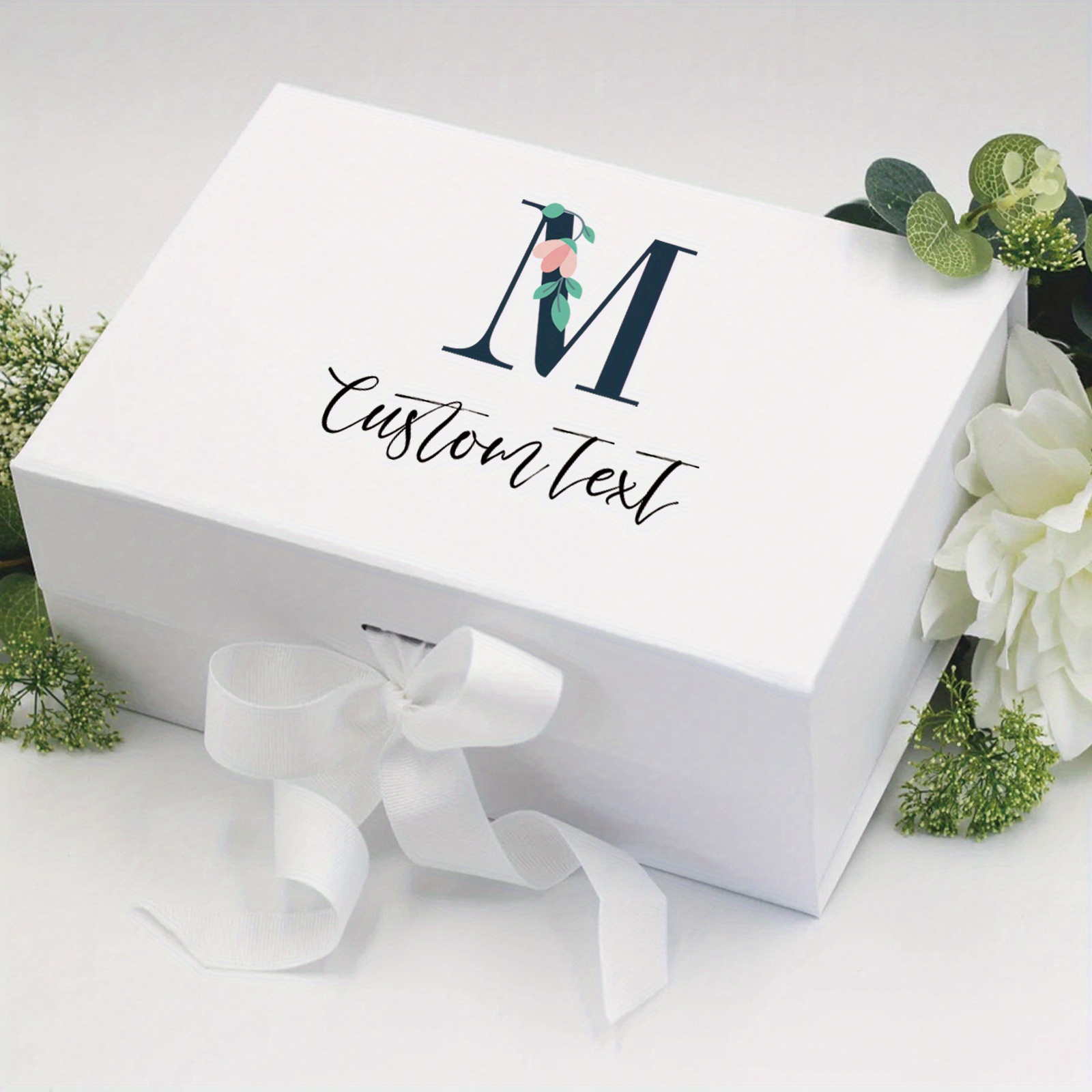 

Custom Magnetic Gift Box With Lid & Ribbon - Collapsible, Decorative Wooden Present Case For Men & Women - Perfect For Proposals, Christmas, Valentine's, Weddings, Birthdays, Mother's Day