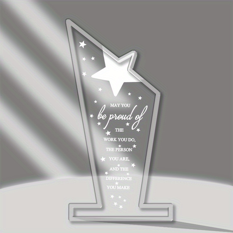TEMU Acrylic Employee Appreciation Trophy - Perfect Thank You Gift For Coworkers, Retirement & Farewell - Elegant Office Decor