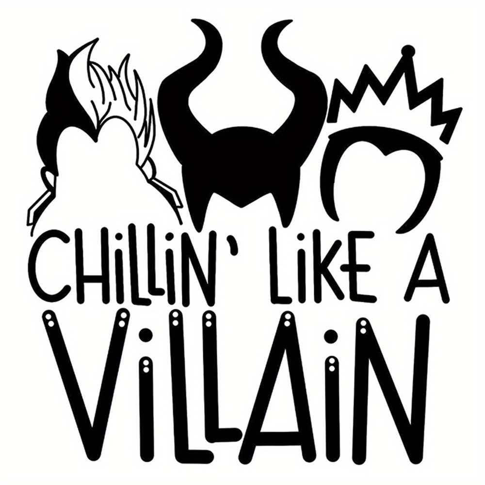 

1pc Villain Theme Iron-on Heat Transfer Decal, Polyester Diy Fashion Patch For T-shirts, Jeans, Backpacks, Hats, And Pillows - Mixed Color, , Vinyl Heat Press Sticker