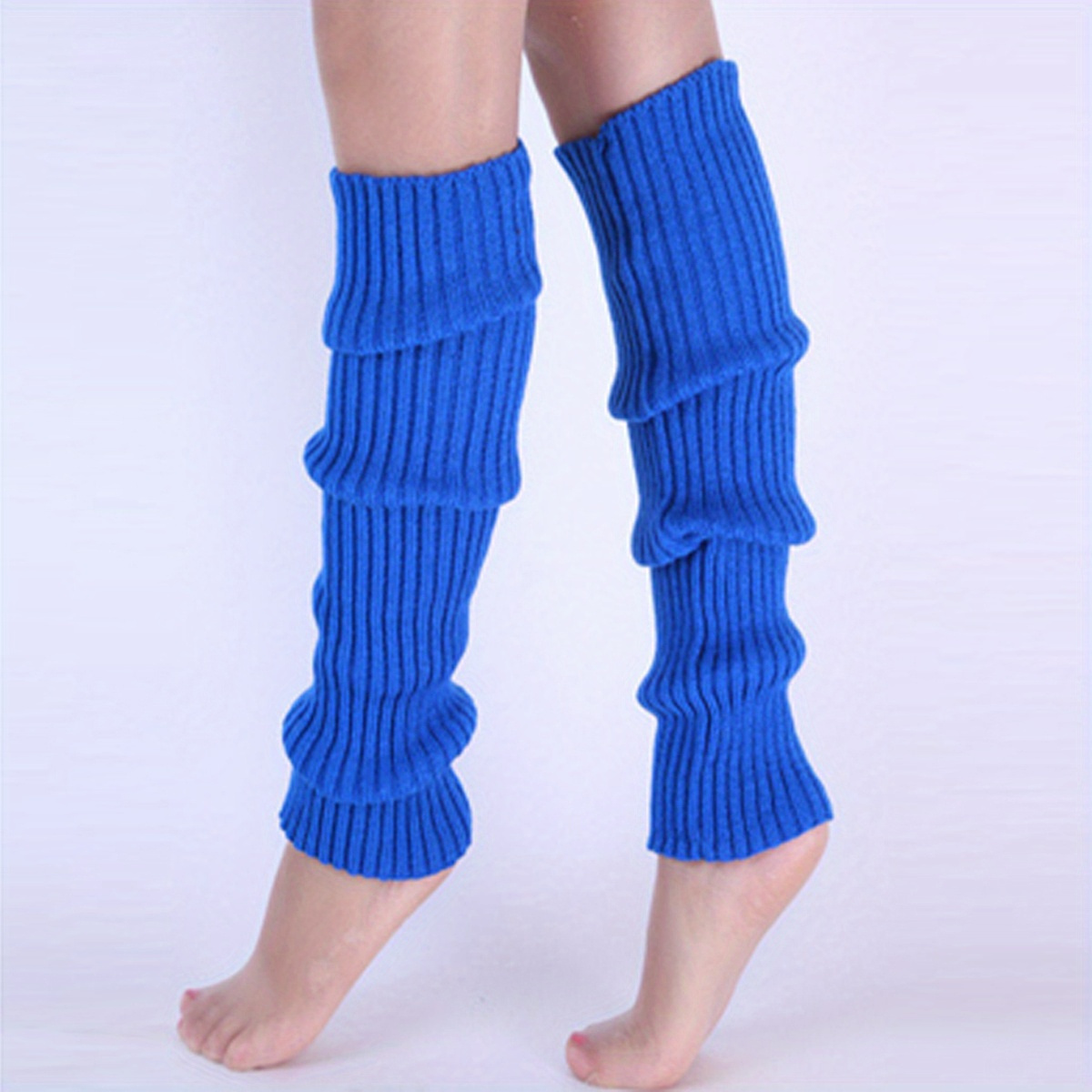 TEMU Solid Rib- Leg Warmers, All-match Knee High Socks, Women's Stockings & Hosiery