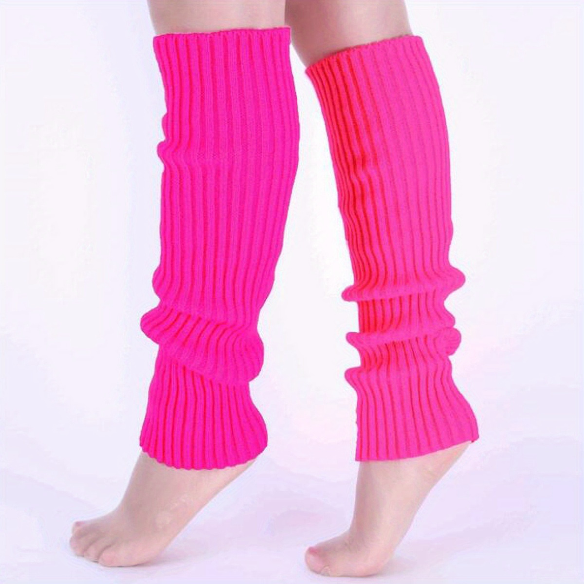 Solid Rib- Leg Warmers, All-match Knee High Socks, Women's Stockings & Hosiery