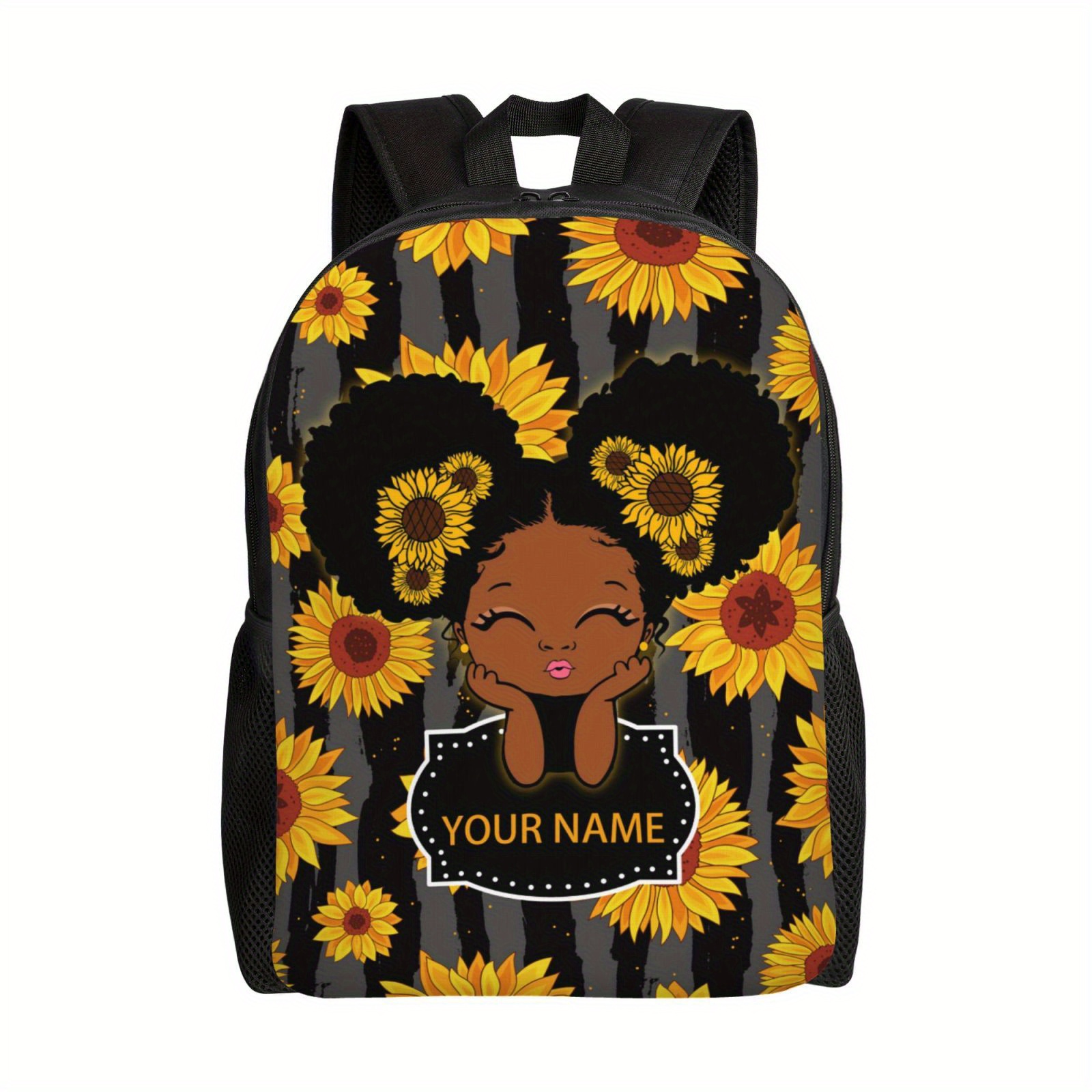 

Custom Backpack, Personalized For Men Women Students, Sunflower Girl Backpack With Name, Customized Casual Backpacks Gifts For Picnic Travel Camping, School, Work, Business Trips And Sports