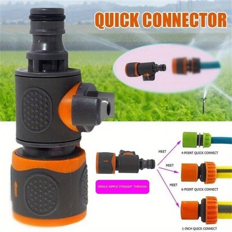 

Easy-install Quick Connect Garden Hose Adapter With Shut-off Valve - Fit For 1/2", 3/8", 1/4", & 3/4" Hoses, Ideal For Lawns, Gardens, Car Wash Garden Hose Connector Garden Hose Expandable