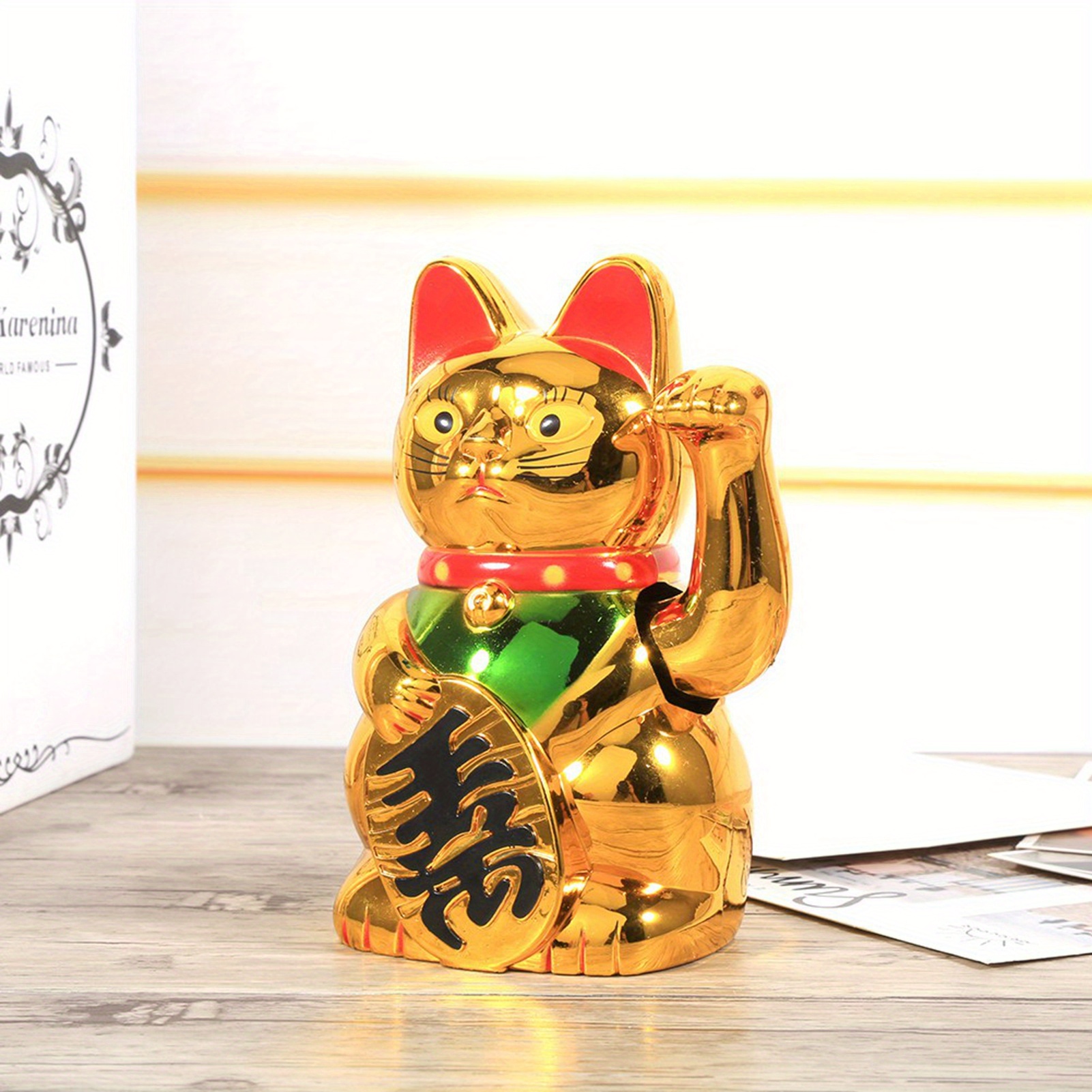 

Waving Arm Lucky Cat Neko Golden Lucky Waving Hand Paw Up For Feng Shui Luck Wealth Decoration