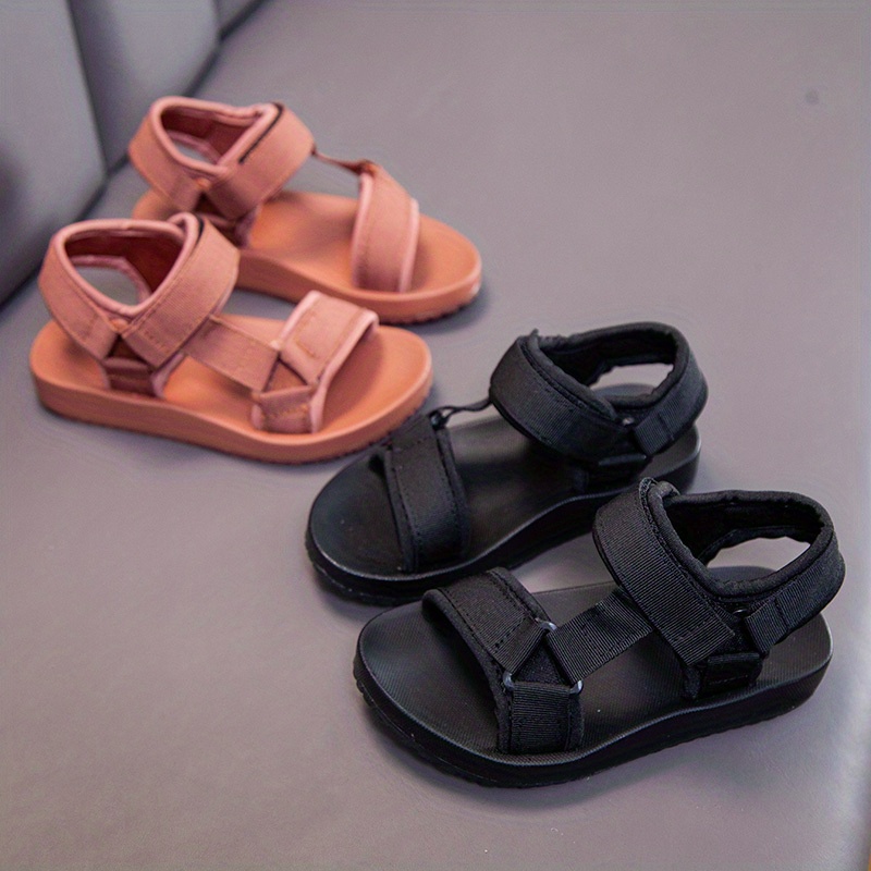 

Trendy Solid Color Open Toe Sandals For Boys, Breathable Lightweight Sandals For Outdoor Beach Vacation