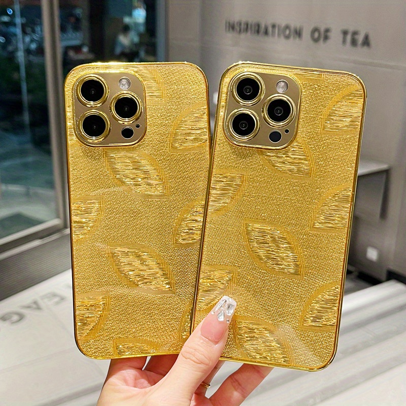 

Luxury Electroplated Gold Foil Tpu Phone Case For 14/15 Series, Protective Soft Case Cover For 12/13/14/15 Pro Max & 15 Plus