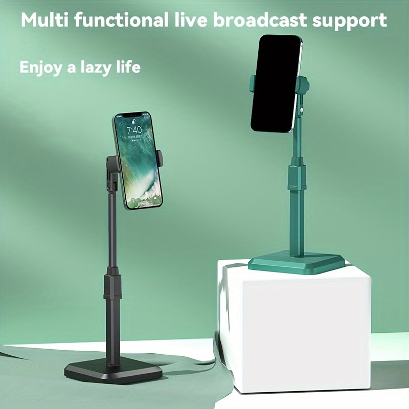 

1pc Adjustable Desktop Phone Stand – Durable Plastic, 360° Rotatable Multi-angle & Height Phone Holder For Live Streaming, Compatible With All Phones