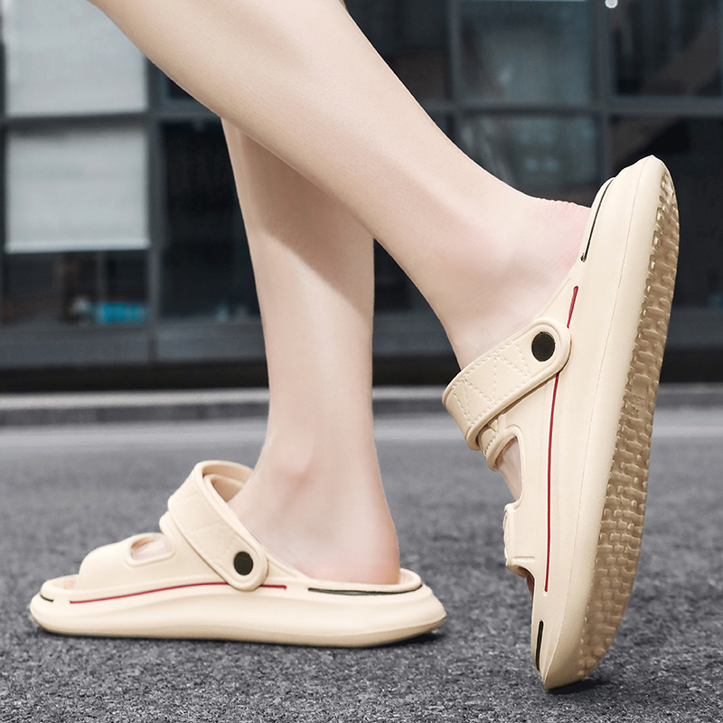 mens trendy solid color open toe breathable sandals comfy non slip casual eva shoes mens footwear details 2