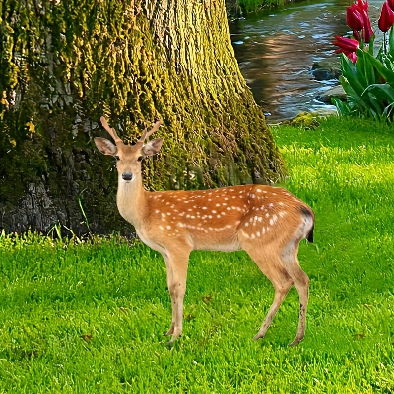 

Charming Double-sided Acrylic Deer Garden Stake - Weatherproof Yard Art For Outdoor Decor, Perfect For Lawns, Patios & Farmhouse Accents