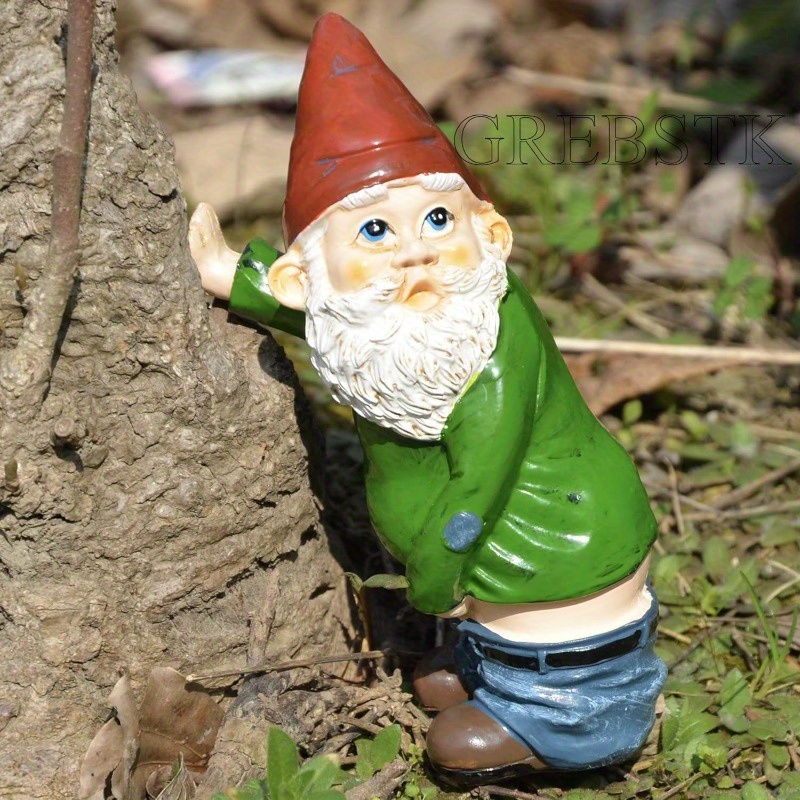 

1pc, Garden Gnome Ornament Resin Cartoon White Beard Old Man Home Statue Christmas Decoration For Flower Pot Yard Lawn And Gardening Flower Pot Outdoor Home Desktop Statue Ornament