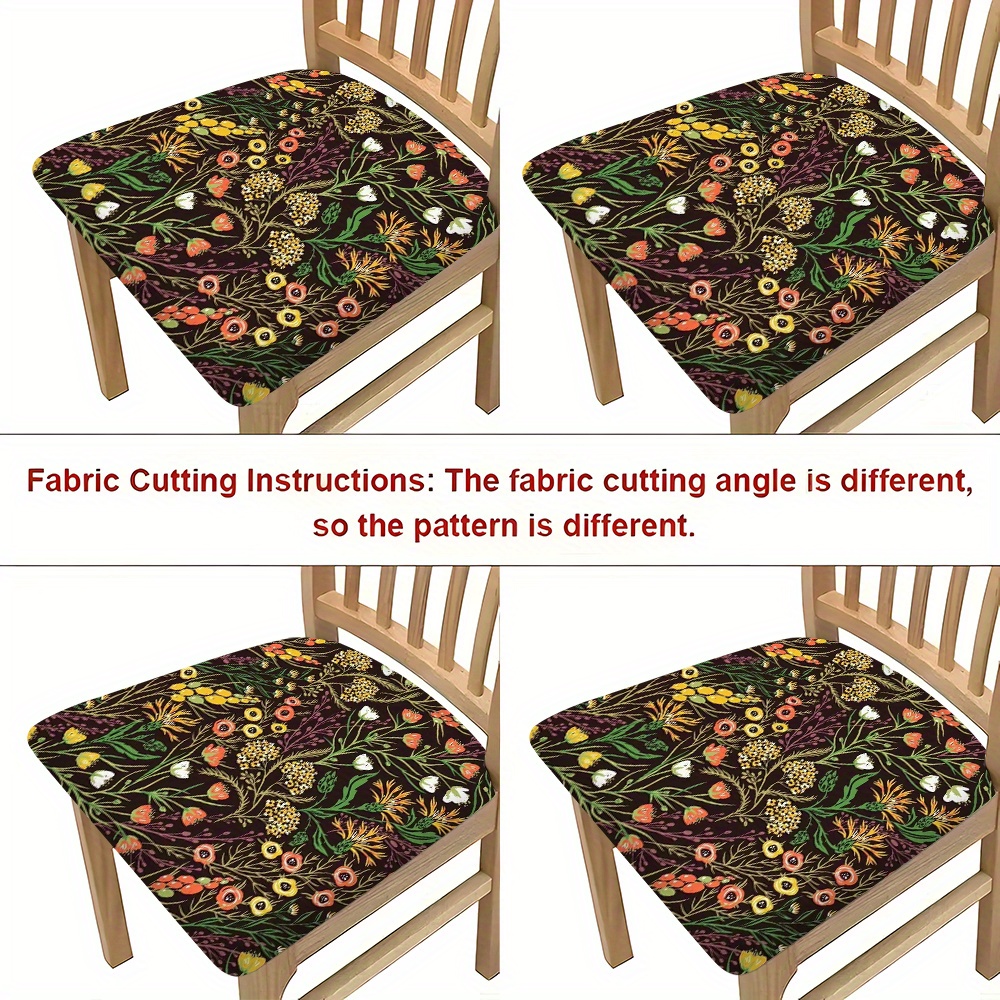 

2/4/6pcs Assorted Floral Chair Covers, Stretchable Dining Chair Slipcovers, Furniture Protector With Bottom, For Kitchen, Living Room, Home Decor, Fits Chairs