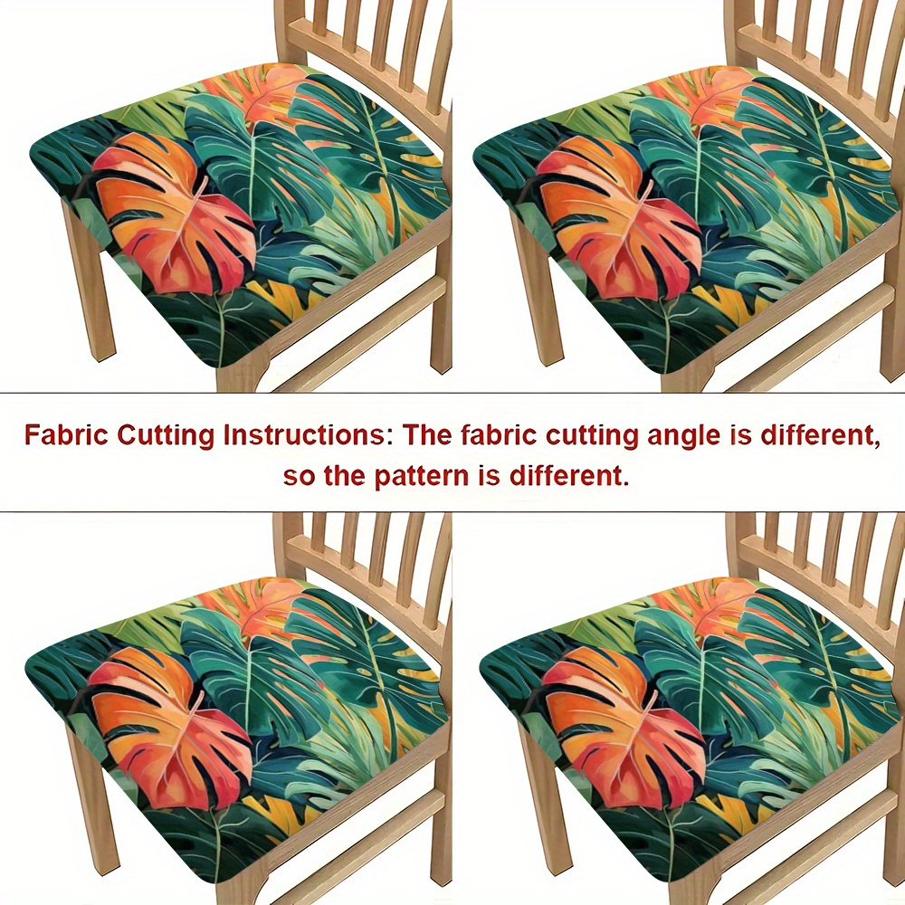 

2/4/6pcs Tropical Leaf Chair Slipcovers, Dining Chair Cover, Furniture Protector, For Dining Room Living Room Restaurant Home Various Festival Decoration