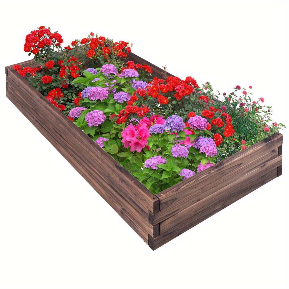 

Safstar Wooden Raised Garden Bed Kit Elevated Planter Box For Growing Herbs