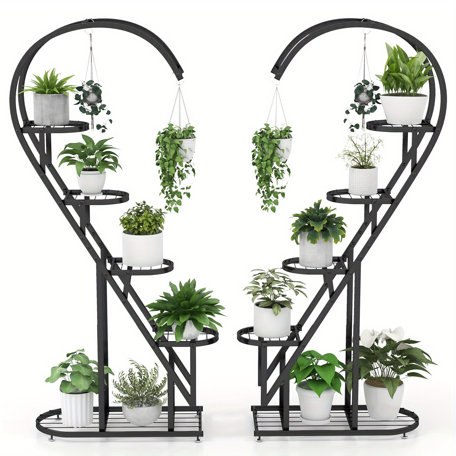 

Safstar 5 Metal Plant Stand -shaped W/hanging For Multiple Plants