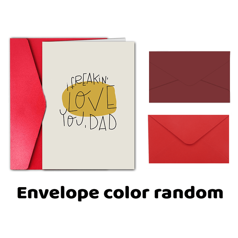 Vatertagskarte "Love You Dad" – A6, Blanko Innen, Aus Dickem Karton, Mit Umschlag
