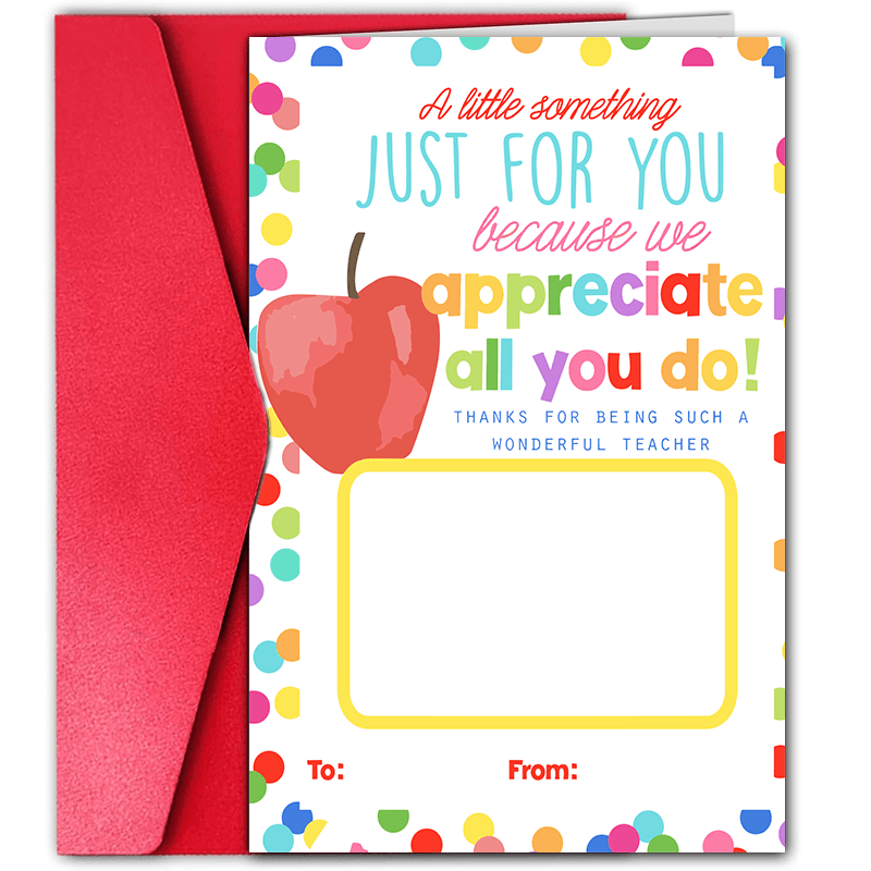 

1pc, Teacher Appreciation Gift Card Holder A End Of The Year Giftcard Aide Teachers Week