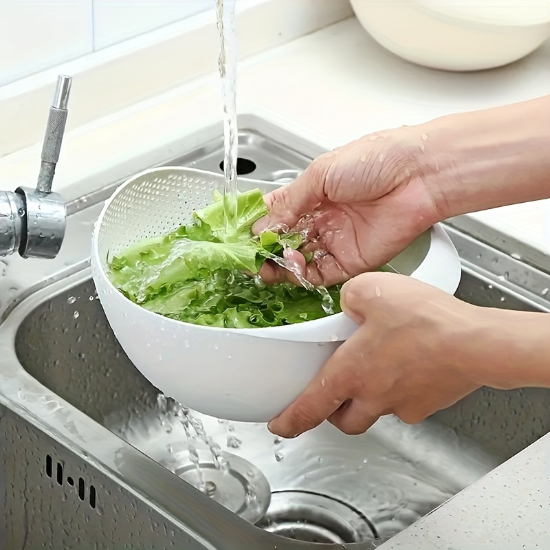 versatile kitchen strainer colander   rice vegetables fruits pasta washing   plastic essential dining accessory details 3