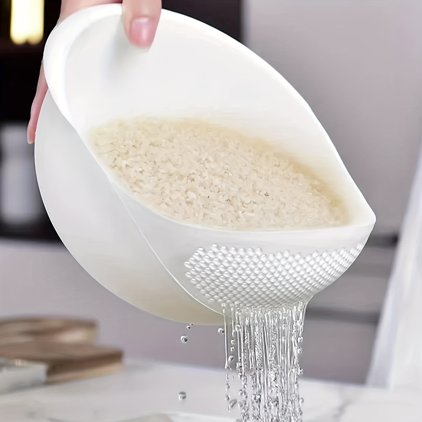 versatile kitchen strainer colander   rice vegetables fruits pasta washing   plastic essential dining accessory details 4