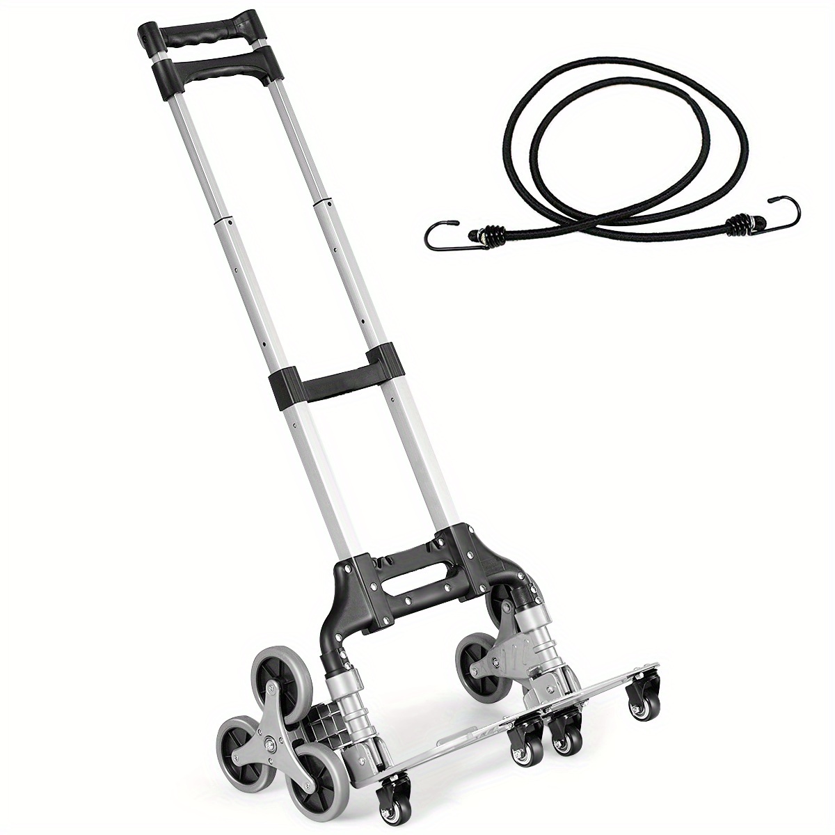 

Costway Folding Stair Climbing Cart Portable Hand Truck Utility Dolly W/ Bungee Cord