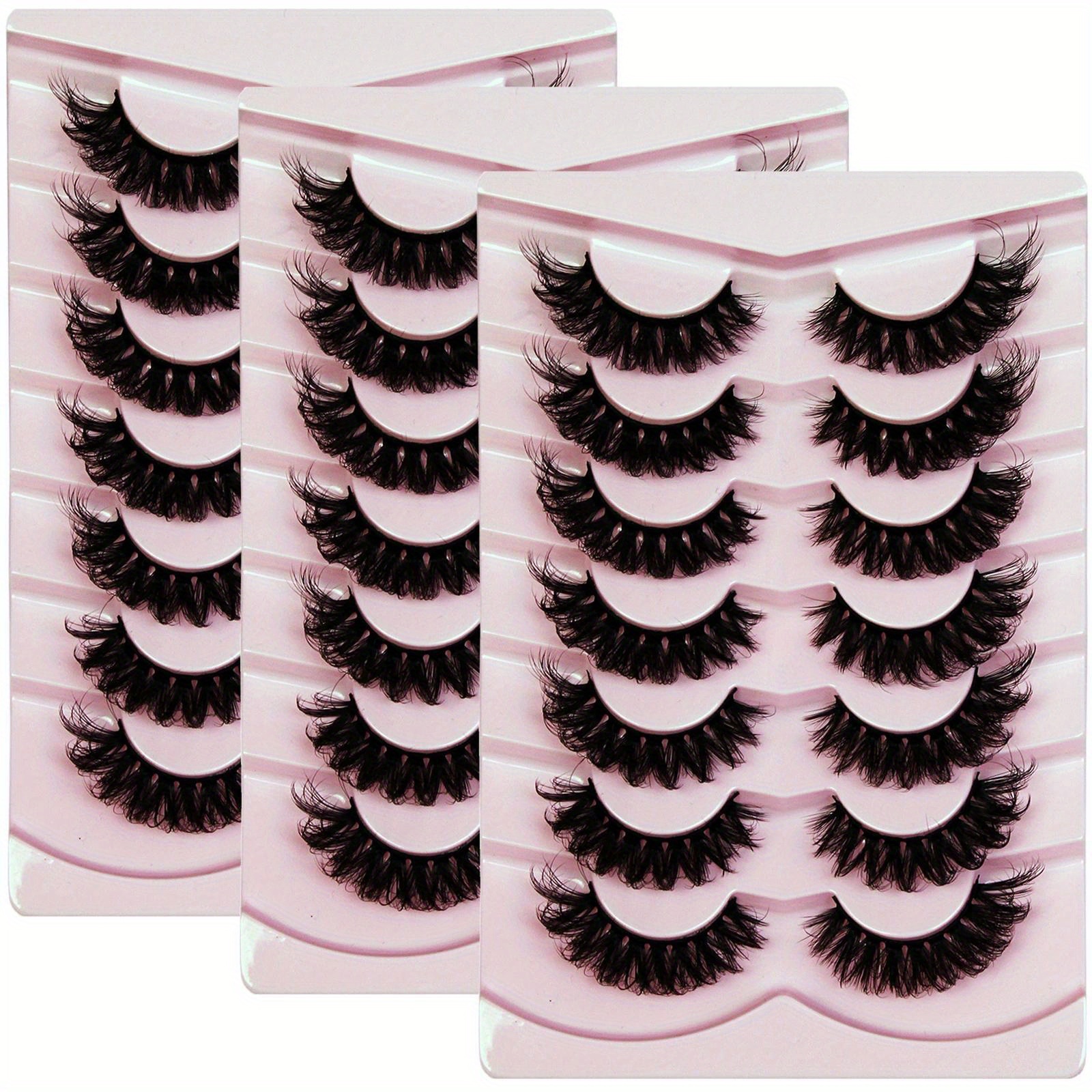 21pairs/3pcs Volume Fake Fluffy Lashes D Strip Lashes 18mm Thick Eye Lashes Lash Extension 6d Wispy Lashes