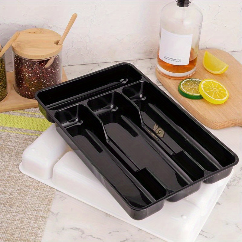 plastic flatware organizer tray insert mount cutlery storage box lightweight   pp material with compartments for kitchen drawer divider details 1