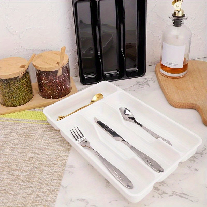 plastic flatware organizer tray insert mount cutlery storage box lightweight   pp material with compartments for kitchen drawer divider details 11