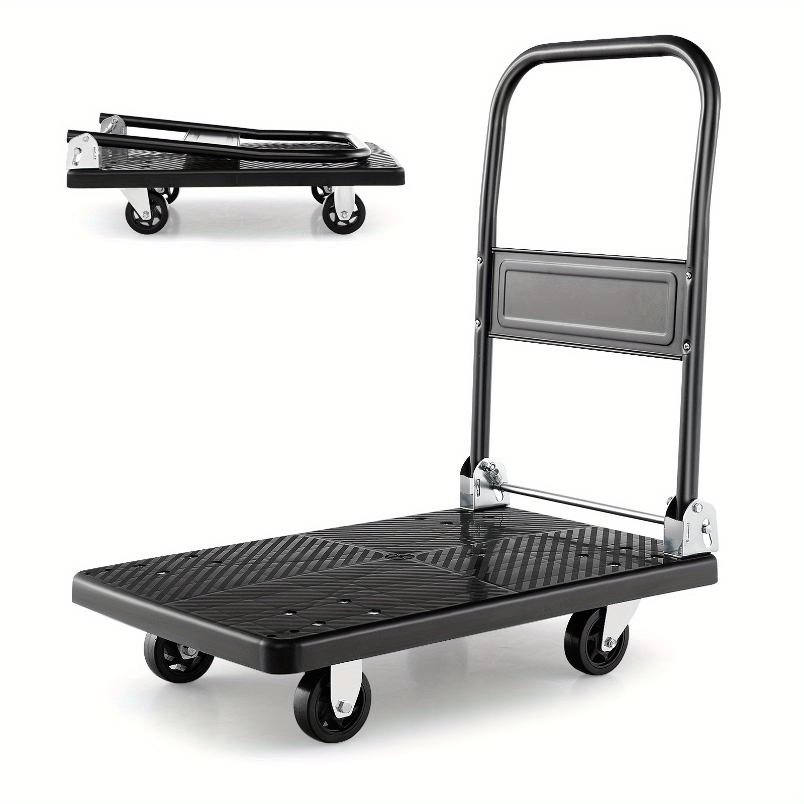 

Goplus Folding Push Cart Dolly Platform Hand Truck W/360° Swivel Wheels 440lbs Capacity