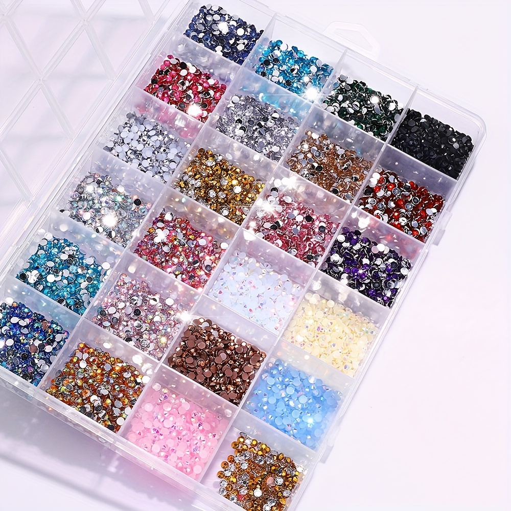 

Lot de 3500 strass plats, assortiment de tailles et de couleurs de pierres précieuses en cristal, pour ongles, vêtements, chaussures, sacs, accessoires de décoration de maquillage