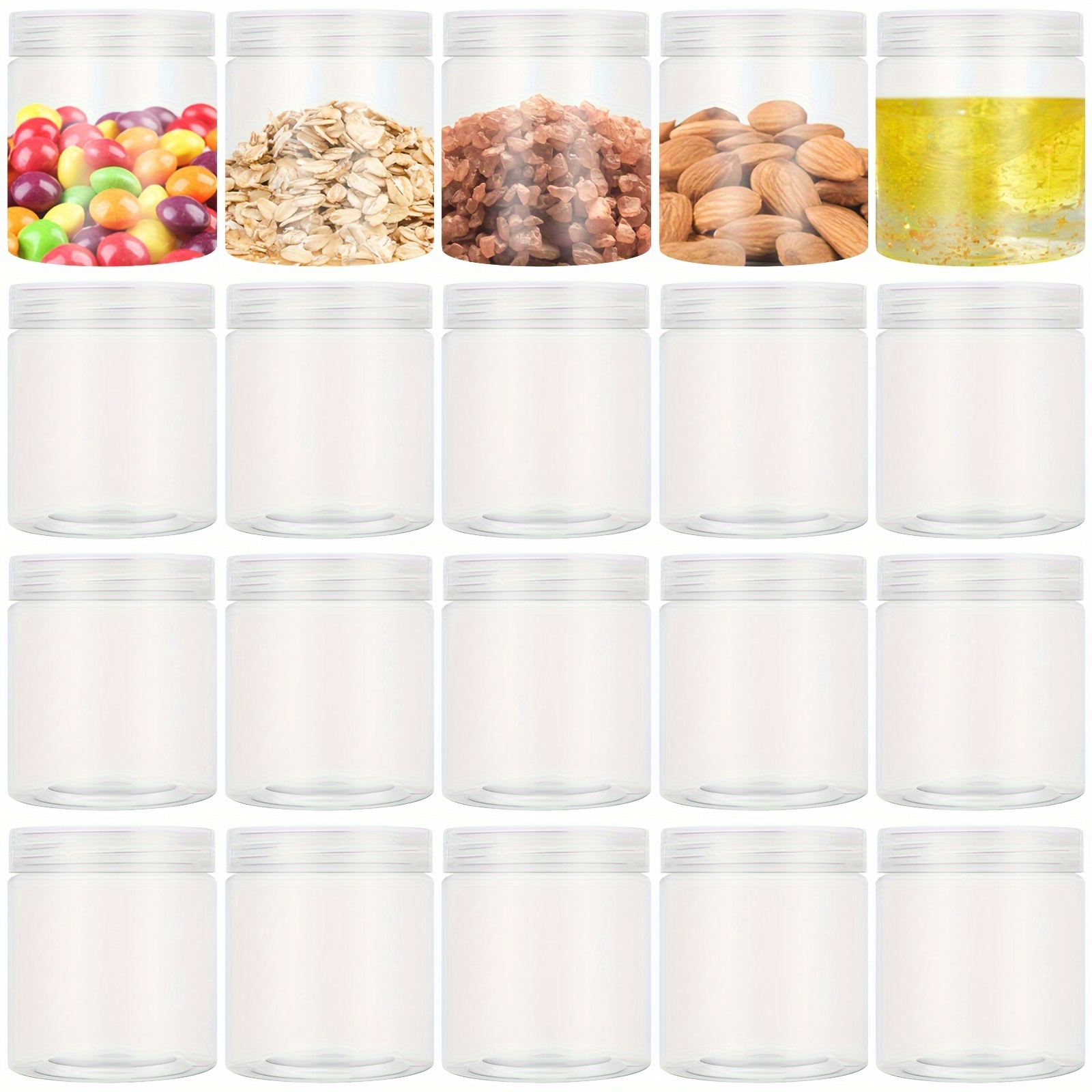 

[ ] 20pcs 4oz Clear Plastic Storage - Mouth, Refillable For , , Lotions, & - Organization Accessories