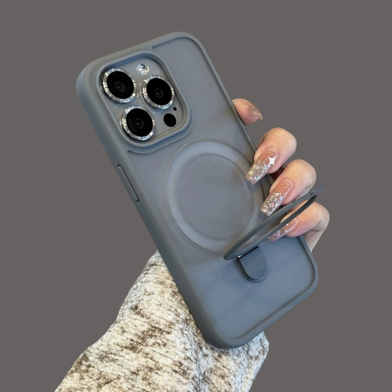 Protective case for iPhone Pro Max series 16 11/ 12/ 13/ 14/ 15, with magnetic phone holder, sturdy anti-drop design, built-in bracket, compatible with wireless charging