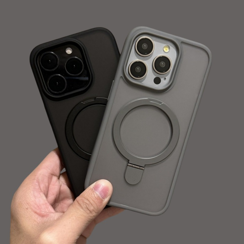 Protective case for iPhone Pro Max series 16 11/ 12/ 13/ 14/ 15, with magnetic phone holder, sturdy anti-drop design, built-in bracket, compatible with wireless charging