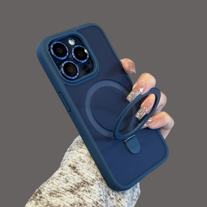 Protective case for iPhone Pro Max series 16 11/ 12/ 13/ 14/ 15, with magnetic phone holder, sturdy anti-drop design, built-in bracket, compatible with wireless charging