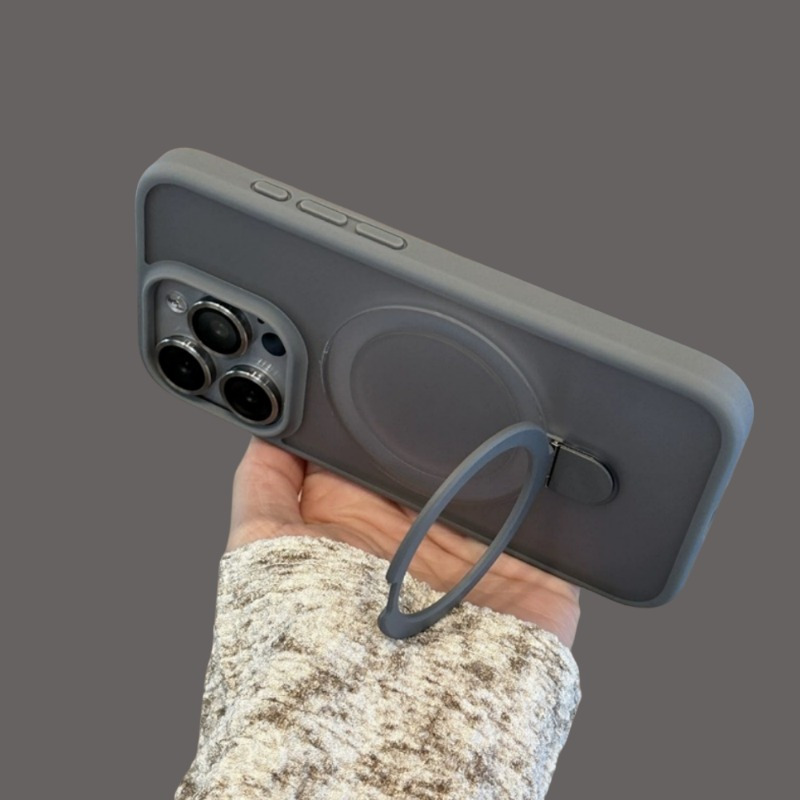 Protective case for iPhone Pro Max series 16 11/ 12/ 13/ 14/ 15, with magnetic phone holder, sturdy anti-drop design, built-in bracket, compatible with wireless charging