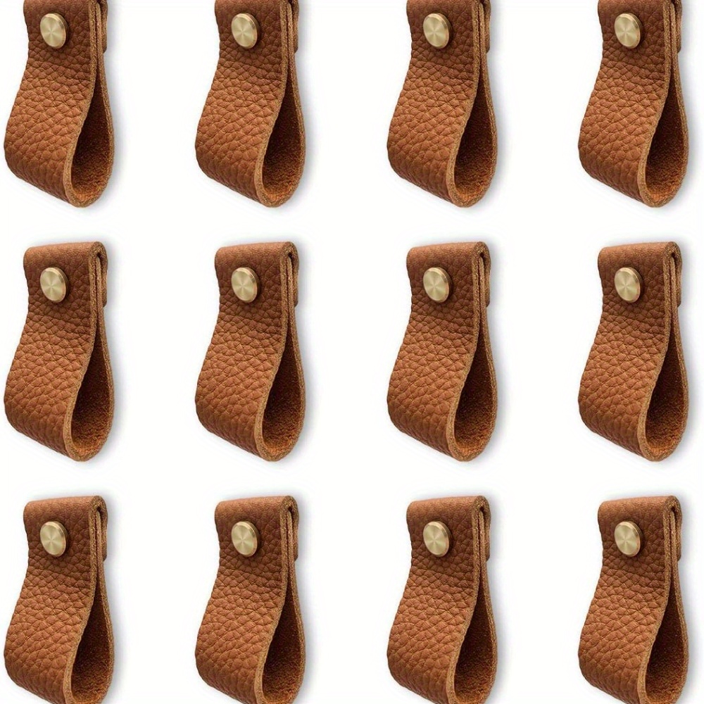 

Lot de 12 boutons de placard en cuir avec quincaillerie de montage - Poignées de tiroir de commode au pour l'amélioration de , Boutons de remplacement polyvalents pour meubles - Robustes et élégants