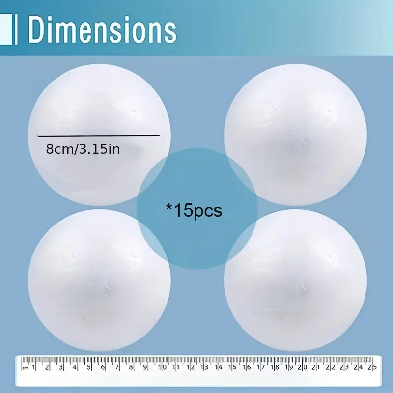 Palline Polistirolo 6 Cm - Confezione Da 35 Pezzi Per Craft, Decorazioni E Lavori Creativi - Foto 6
