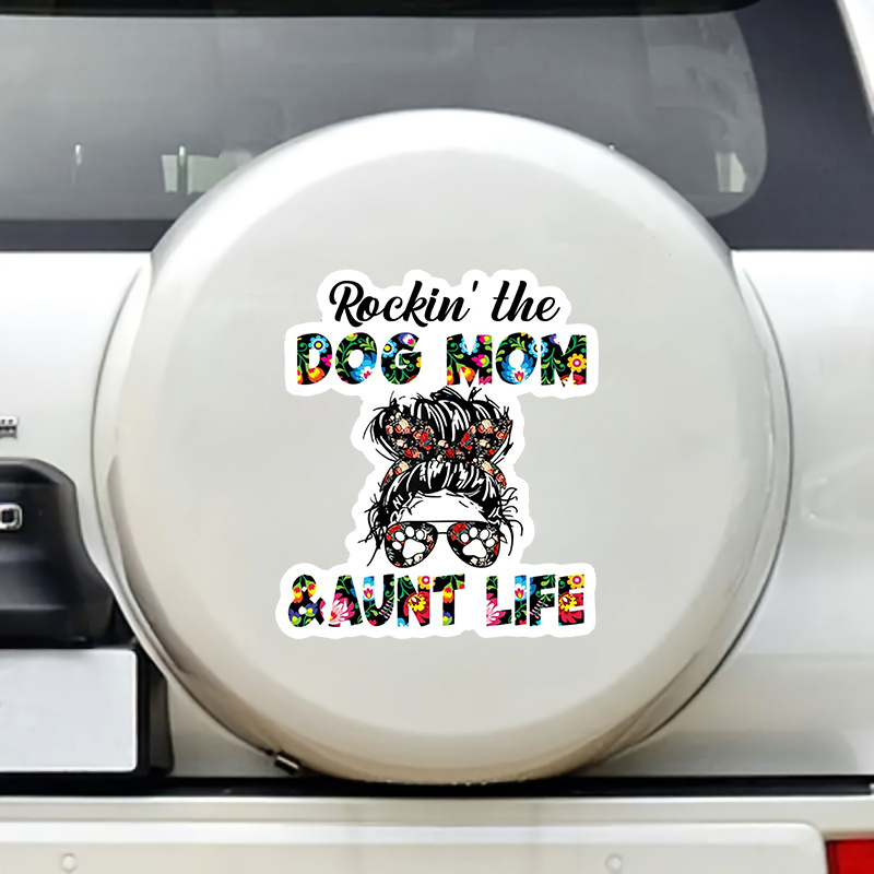 TEMU ' The Dog Mom & Sticker | Vibrant With Fashion Glasses & , Self-adhesive Decal For Cars, Laptops, Water Bottles, Phones, And More, Laptop