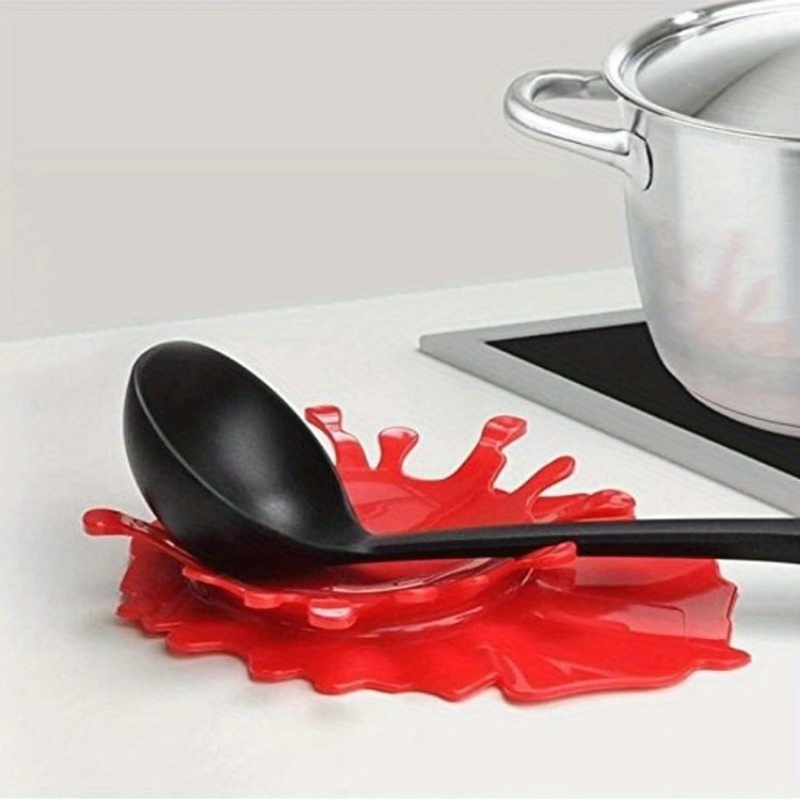 

1pc Novelty -shaped Spoon Rest, Non-electric Design Kitchen Utensil Holder, Cooking Accessory, Creative Gift Idea