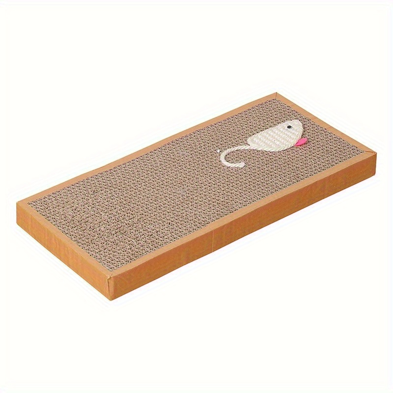 

1pc Cat Scratcher Pad With Mouse Toy Design, Durable Cardboard Scratching Post For Indoor Cats, Non-battery Cat Toy