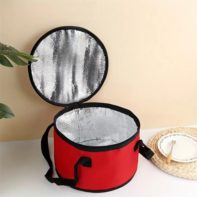 large capacity portable cooler bag with triple layer insulation pvc non woven tote food for 1 5 hours easy clean aluminum lining foam insulated durable handle black with red white checkered for picnics bbqs and outdoor activities details 3