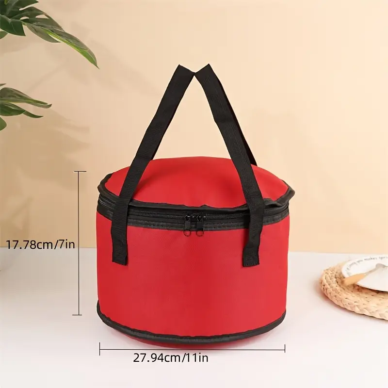 large capacity portable cooler bag with triple layer insulation pvc non woven tote food for 1 5 hours easy clean aluminum lining foam insulated durable handle black with red white checkered for picnics bbqs and outdoor activities details 2
