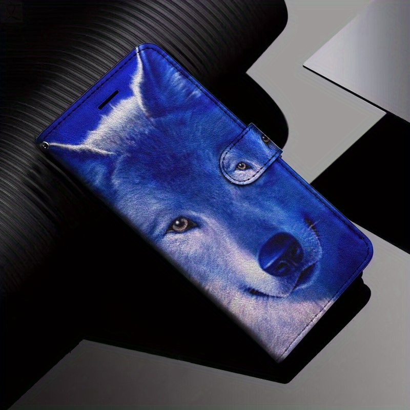 

Wolf Design Pu Leather Wallet Case For Samsung Galaxy Series - Shockproof With Magnetic Closure, Multi-model Compatibility