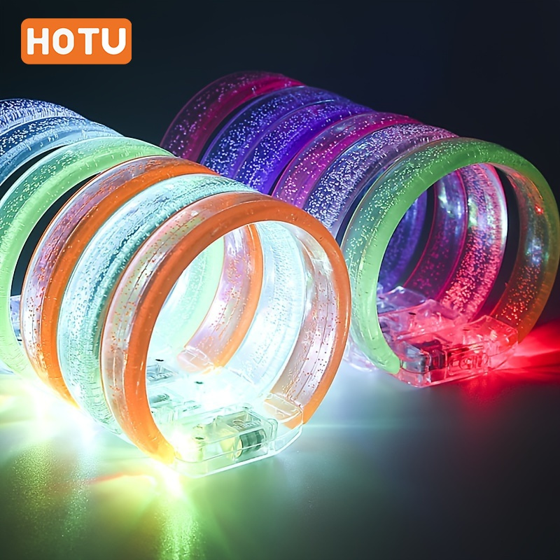 2 pulseras LED que se iluminan y brillan intensamente, pulsera parpadeante para fiestas divertidas Compra barata en