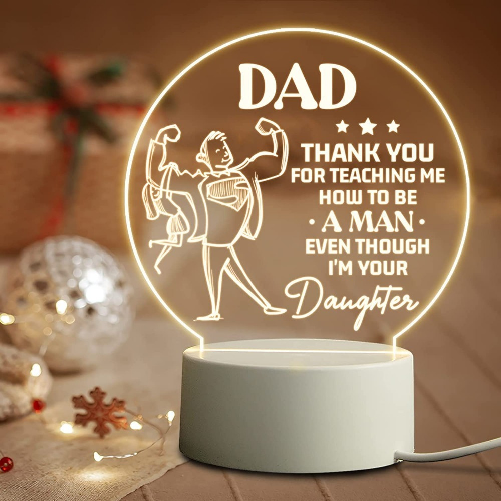 

1pc Acrylic Night Light Usb Power Supply, Gifts For Dad From Daughter Son, Dad Birthday Gifts Night Light, Dad Gifts For Father's Day, Birthday, Thanksgiving