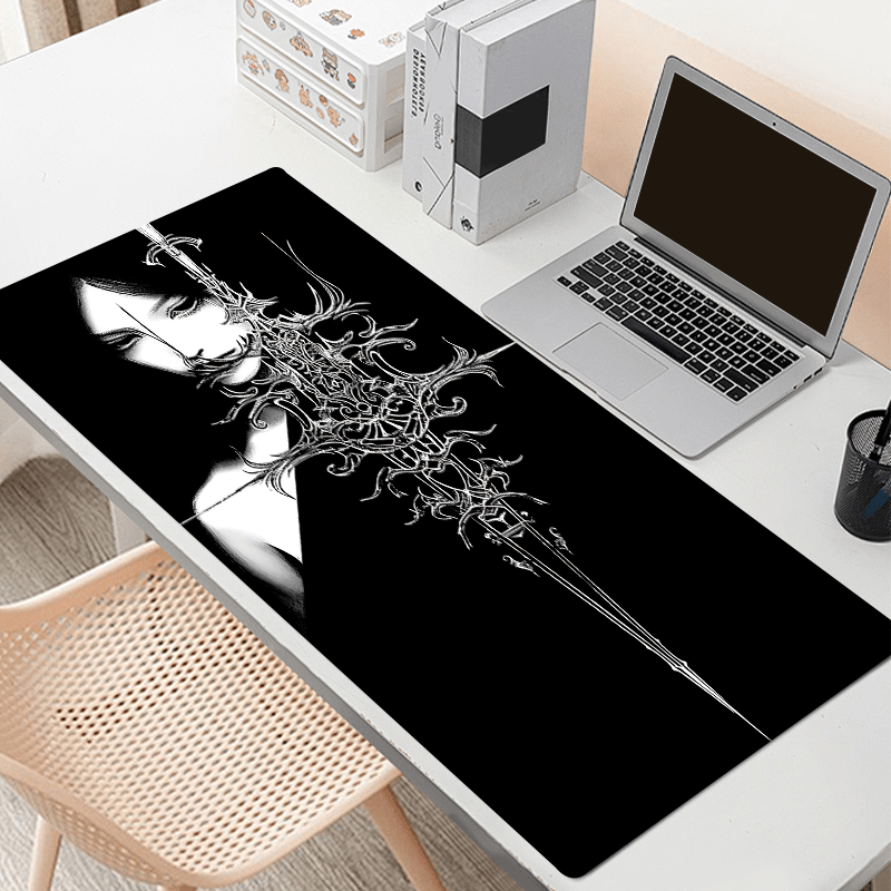 

Rubber Extended Gaming Mouse Pad With Cool Sword-wielding Girl Design, Non-slip Oblong Desk Mat, Office Keyboard And Mouse Accessory, Ideal Gift For Gamer - 35.4x15.7 Inches