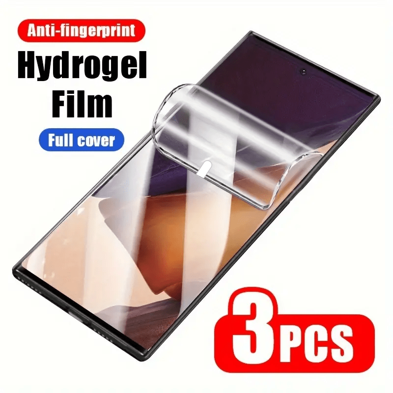 

3-pack Hydrogel Film Screen Protector For Samsung Galaxy S24 Ultra/s23/s22/s21 Series, Tpu Glossy Ultra Hd Display Guard, Fingerprint Unlock Compatible, Anti-scratch, Oleophobic Coating - Biaoai Brand
